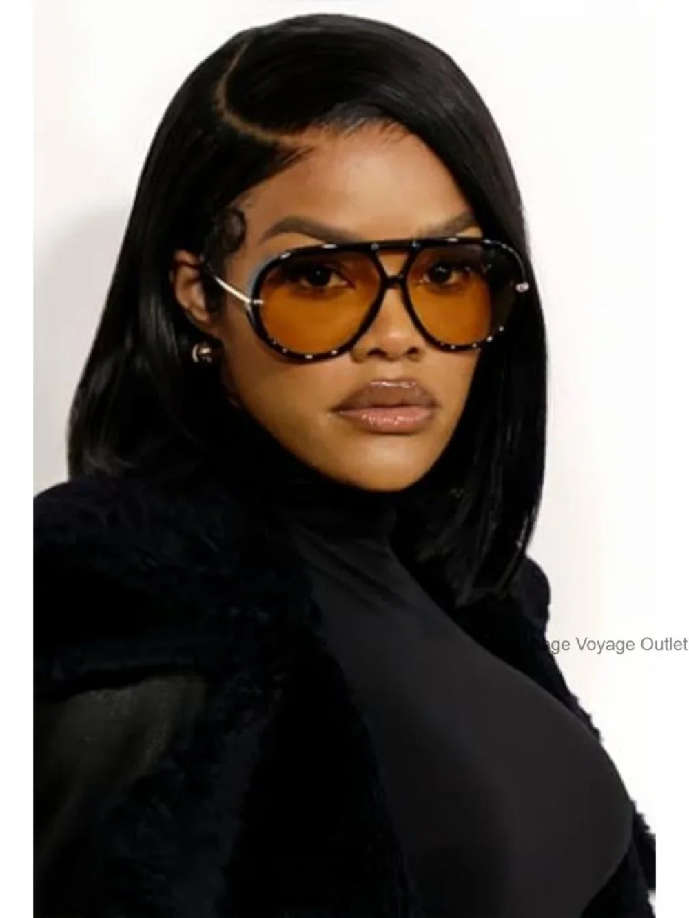 Retro Gold Aviator Sunglasses Oversized Metal Frame UV Protection Unisex